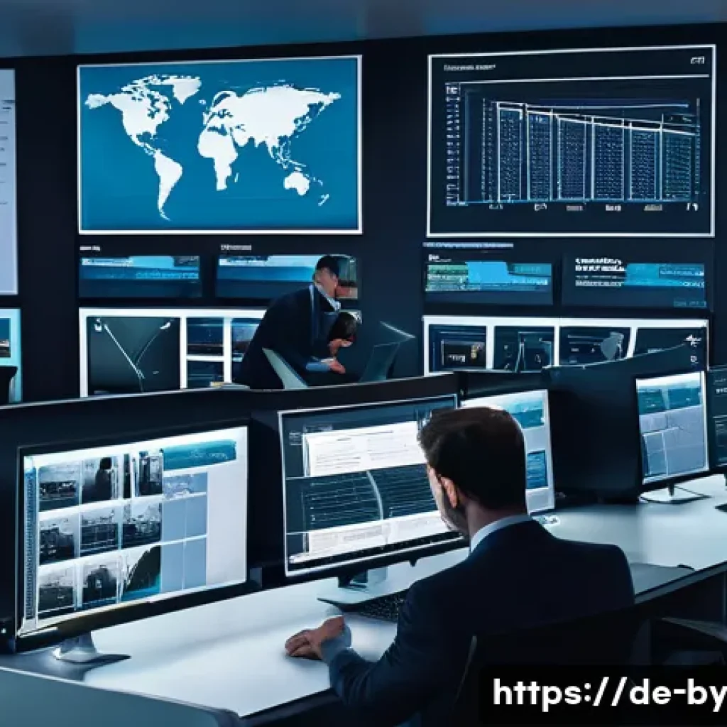 가짜뉴스를 판별하는 AI 기술 - A modern newsroom scene in Germany, featuring diverse journalists working with advanced AI-powered c...