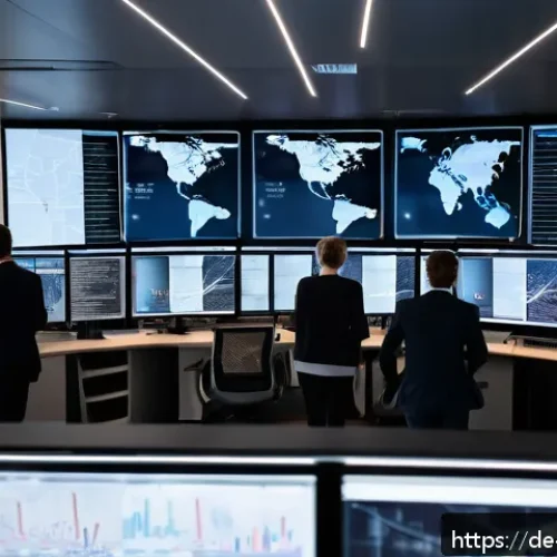가짜뉴스 판별 기법의 최신 동향 - A modern newsroom setting in Germany, featuring diverse journalists working collaboratively with adv...