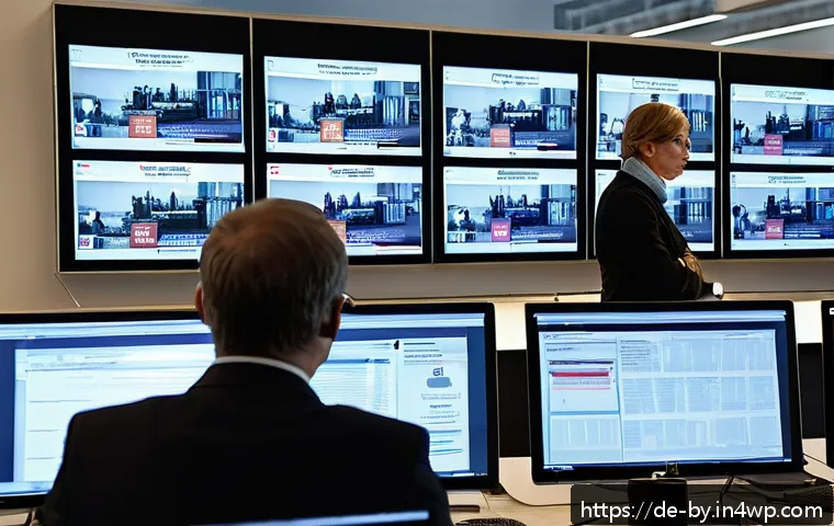 가짜뉴스 신뢰도 테스트 방법 - A professional German news editor&rsquo;s office scene showing a diverse team of journalists analyzing sou...